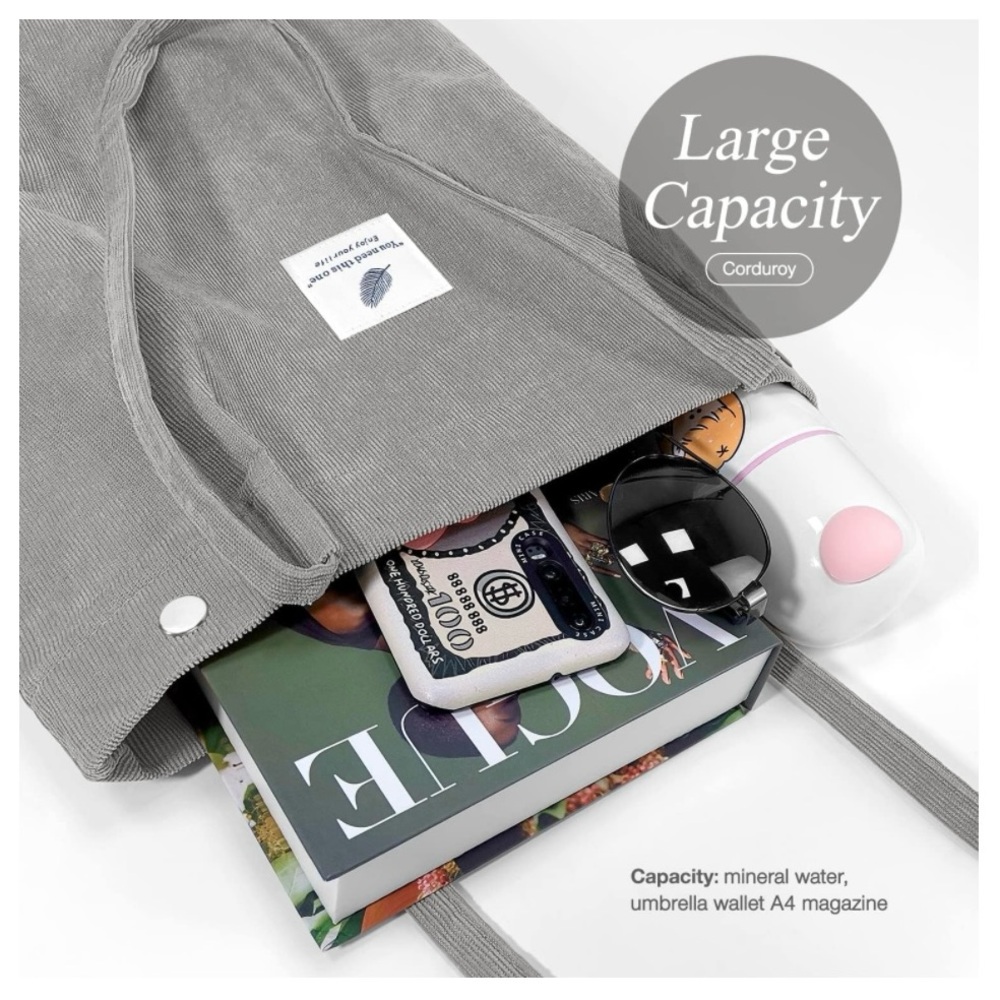 New Corduroy Shoulder Tote Bag